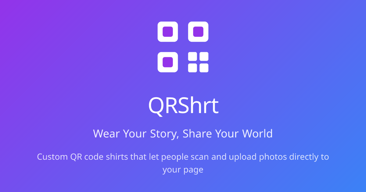QRShrt - Custom QR Code Shirts | Wear Your Story, Share Your World